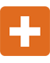 Orange icon of health cross