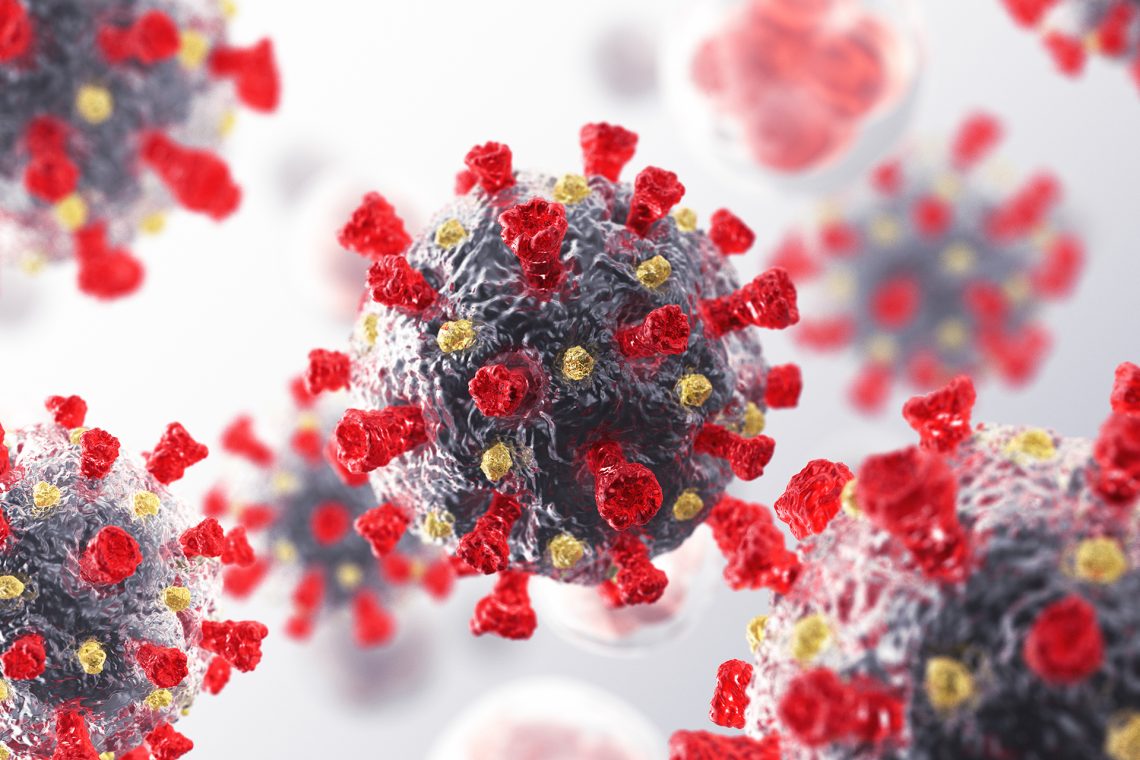 3d rendering graphic of coronavirus